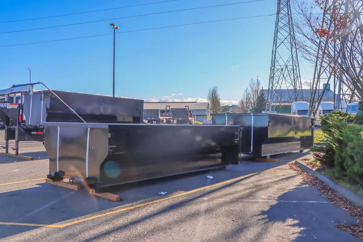 Roll-off dumpster ready for waste disposal at job site for Residential Dumpster Rental in Loganville